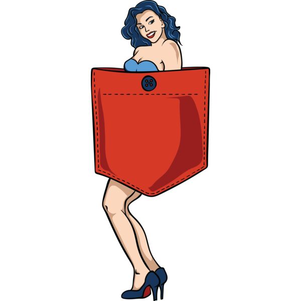 Pin up girl pocket Thumbnail