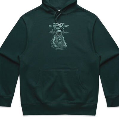 Space Electronic Disco Astronaut Logo- Heavyweight, Oversized Hoodie Thumbnail
