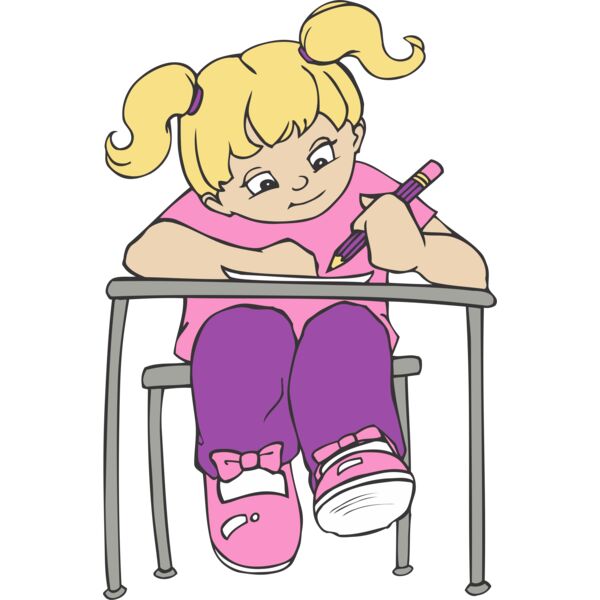 Girl at school desk Thumbnail