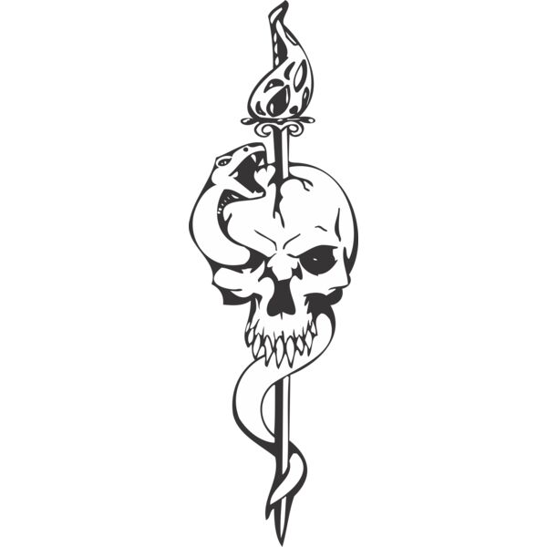 Skull with snake Thumbnail